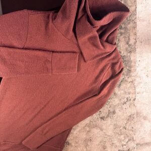 Kavu Sweater Women M Cowl Neck Long Sleeve Top Acrylic Spandex Rust Red